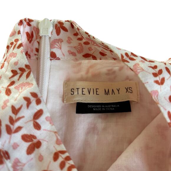 Stevie May Byrdie Floral Print Mini Dress Women’s Size XS Orange/Pink/White - Picture 4 of 11